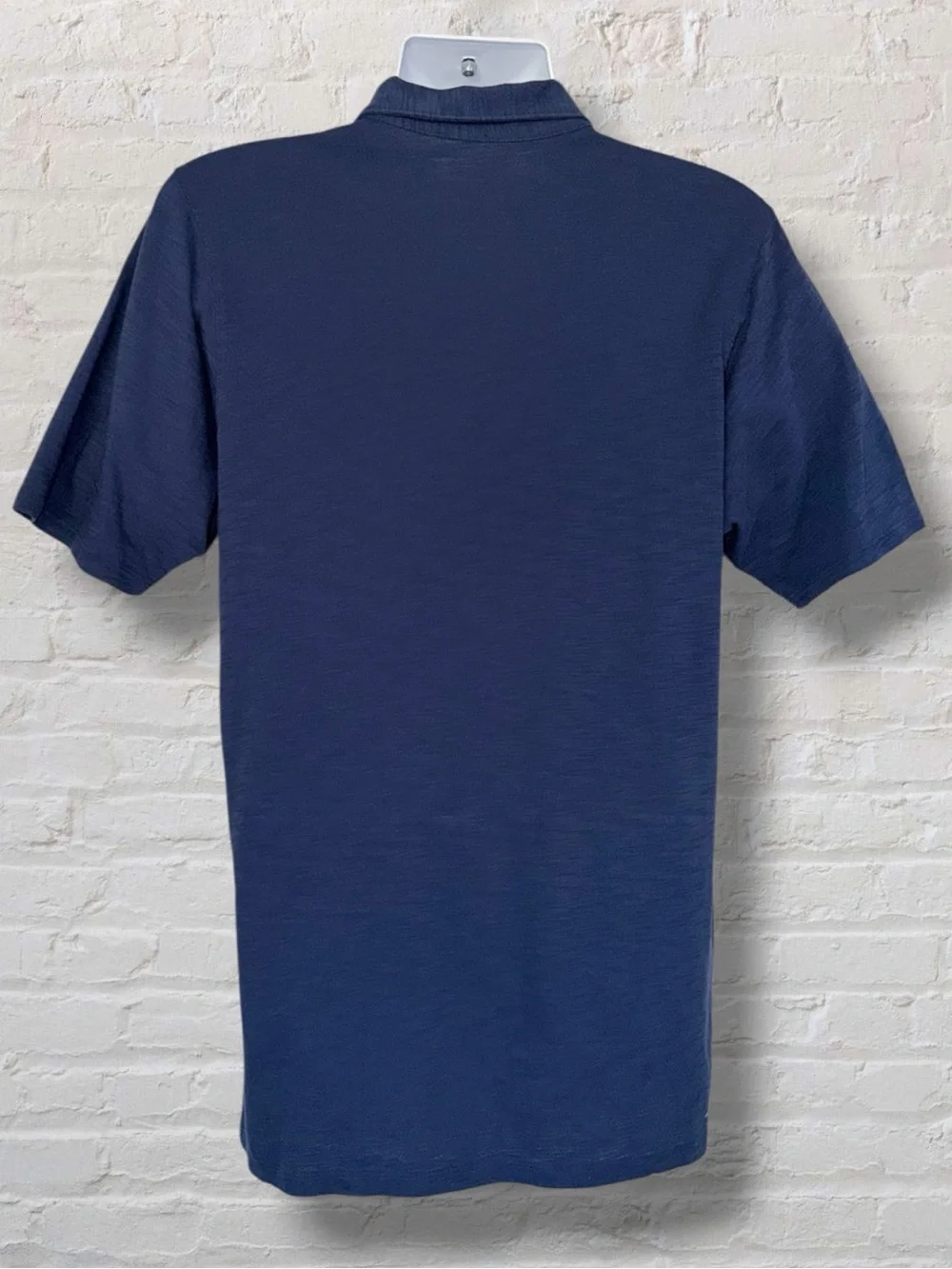 B.Draddy Men’s M Navy Slub Organic Pima Cotton Polo Shirt Chest Pocket Peru - Picture 4 of 10